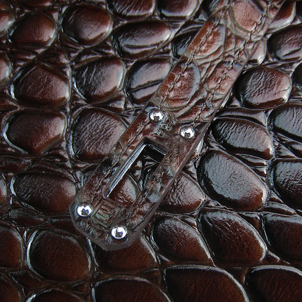 AAA Hermes Kelly 22 CM France Python Leather Handbag Dark Coffee H008 On Sale
